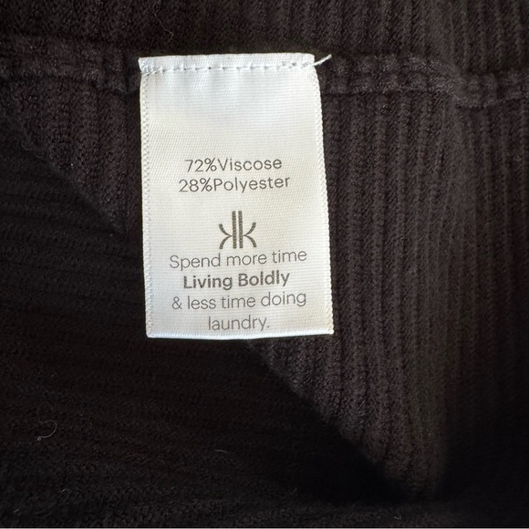 Krimson Klover Pearl Black Textured Wide Stripe Long Sleeve Sweater Dress Sz M - Picture 7 of 11